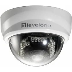 LevelOne IP Dome Kamera FCS-3101, LAN, PoE (1280 x 800 Pixels), Netzwerkkamera, Schwarz, Weiss