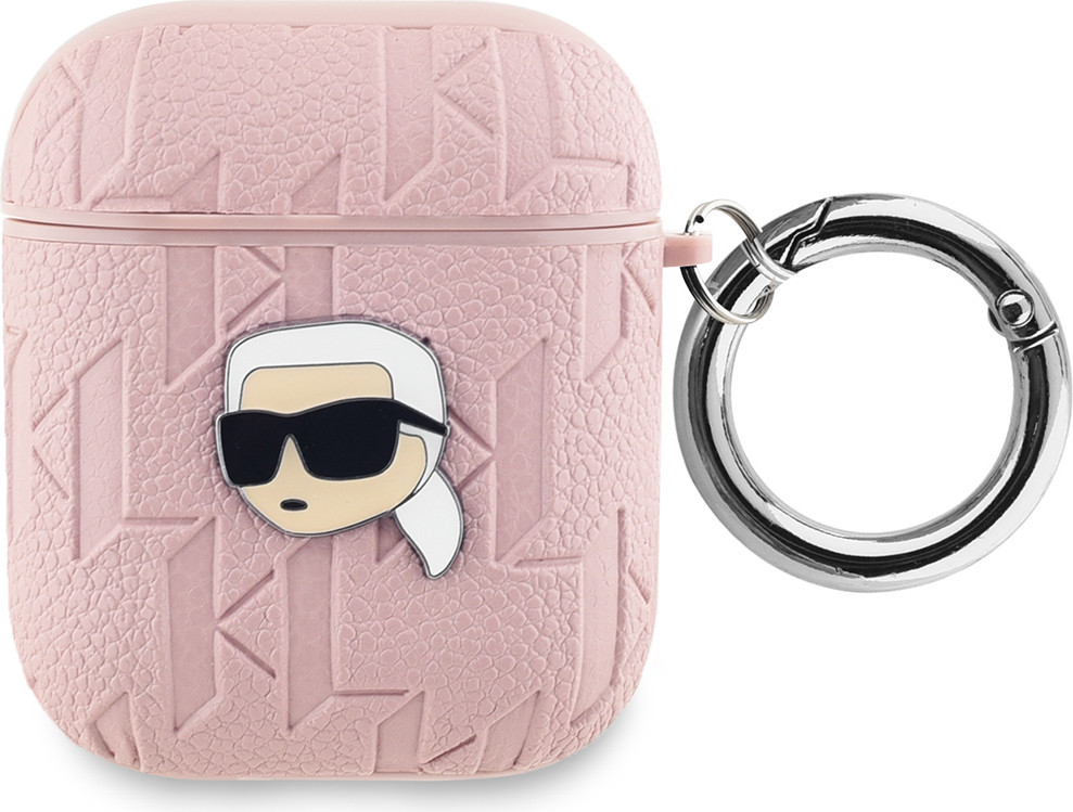 Karl Lagerfeld Monogram Karl Head Etui voor AirPods 1/2 - Roze