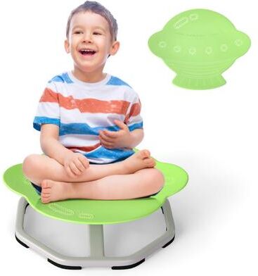 Costway Kids Sensory Swivel Chair Elephant 360° Spinning Chair with Non-Slip Metal Base-Green