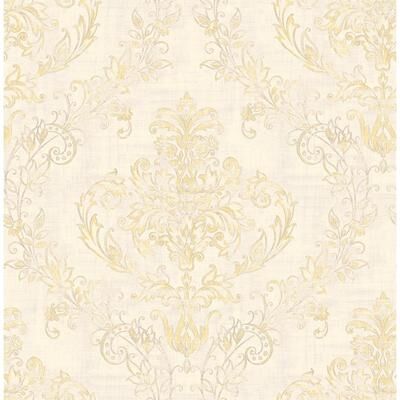 Seabrook Designs Gilma Damask Unpasted Wallpaper