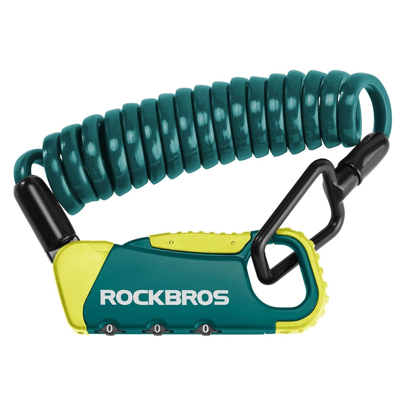 Rockbros Zapięcie rowerowe RBK6N na szyfr - turkusowe (120 cm) (5907769390180)