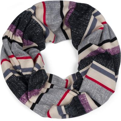 Loop STYLEBREAKER "Feinstrick Loop Schal Streifen", Damen, lila (lila, grau, beige), Obermaterial: 50% Viskose CV. 50% Polyester PES., Modisch, Modetücher Loop