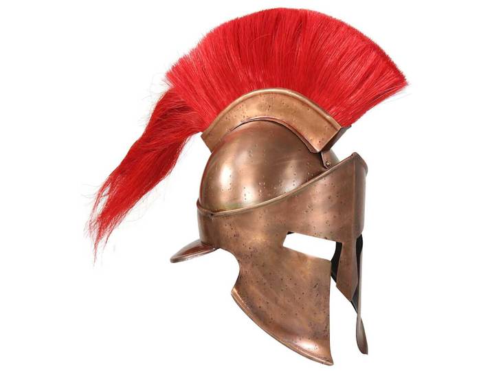vidaXL Griechischer Krieger-Helm Antik Replik LARP Kupfern Stahl