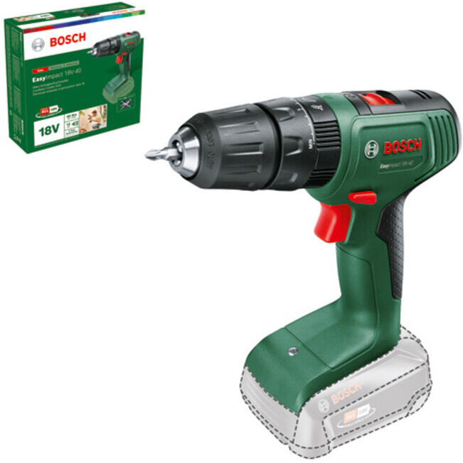 Perceuse à percussion sans fil BOSCH EasyImpact 18V-40 (06039D8100)
