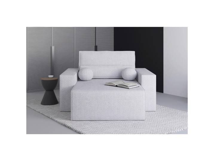 Mid.you Xxl-Sessel Brazil Mini Chaise, Hellgrau, Kunststoff, Füllung: Silikon, 146x85x162 cm, Wohnzimmer, Sessel, XXL-Sessel