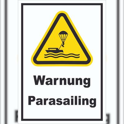 HB-Druck Schild Warnung Parasailing A4 (210x297mm)
