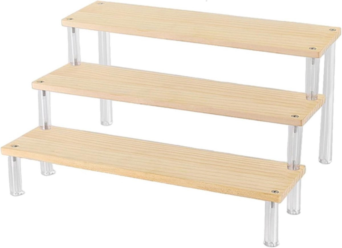 Houten Ladderrek Displaystandaard voor het Presenteren van Collecties - 30 cm