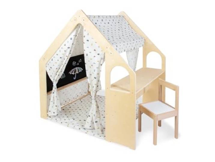 Pinolino Spielhaus Thilda inkl. Stoffdach Dessin Kleine Flitzer, 3-TLG. Kuschelecke