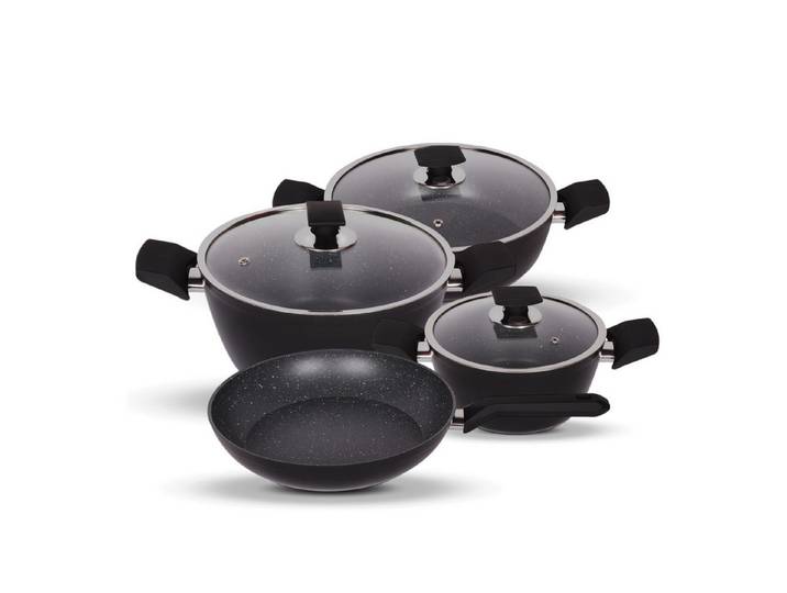 SERENK Servierpfanne Serenk Excellence Granit Kochgeschirr-Set 7-teilig –Töpfe & Pfannen fü