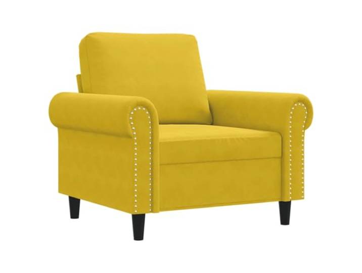Sessel, Velours, Gelb, 60 cm, Metallrahmen Bequemer gepolsterter Sitz, modernes Design, Kapazität 110 kg, für Wohnzimmer zum Lesen