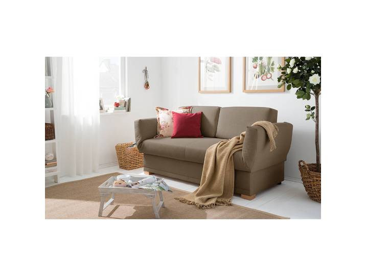 Schlafsofa Gardner II Braun/Grau/Saharagrau Webstoff 176 x 84 x 86cm Modern