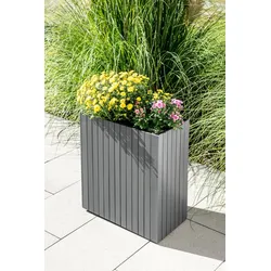 Prestige Home Living Outdoor Pflanzkübel aus Akazienholz, ca. 57 x 30 x 35 cm - Anthrazit