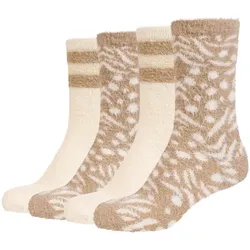 4er Pack camano Cosy Lurex Crew Socken Damen 8124 - travertine 39-42