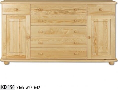 Massief houten sideboard als multifunctionele anrichte en kast voor volwassenen