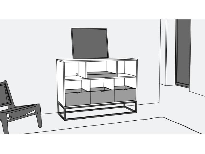 Schallplattensideboard MDF Lackiert Ginster­gelb