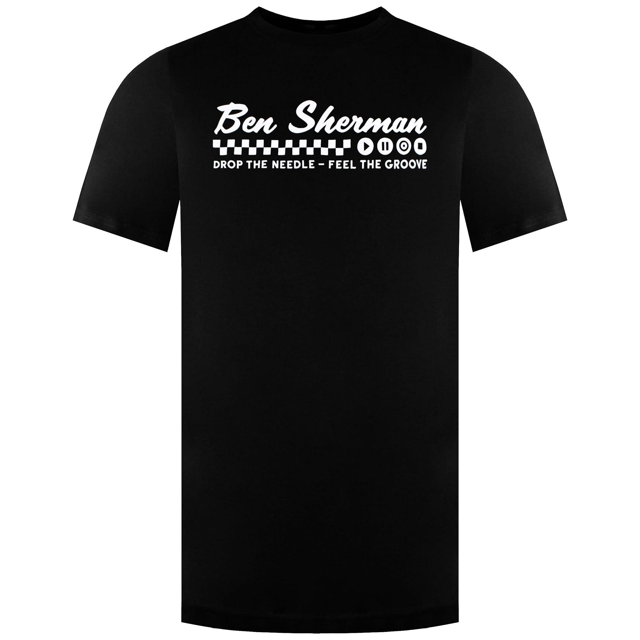 Ben Sherman Gefühl den Groove Herren schwarzes T-Shirt