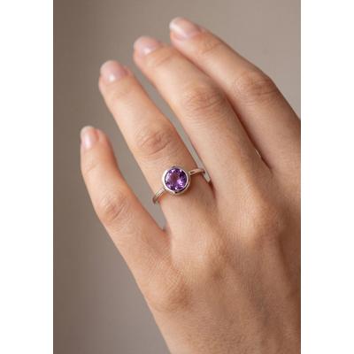 Fingerring JOBO Gr. 52, lila, Fingerringe, Damen, 52, Silber 925 (Sterlingsilber), Fingerring, 925 Silber mit Amethyst
