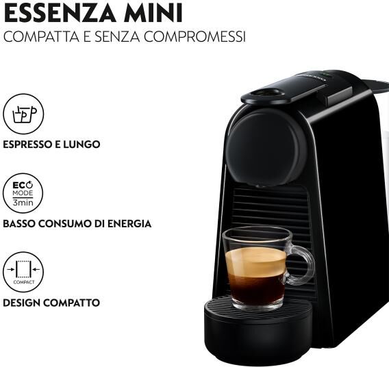 DeLonghi MACCHINA DA CAFFE' NESPRESSO ESSENZA MINI EN85.B BLACK