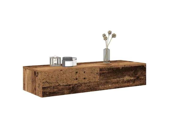 Étagère murale avec tiroirs vieux bois bois d'ingénierie étagère murale avec armoire meuble de rangement mural 859993