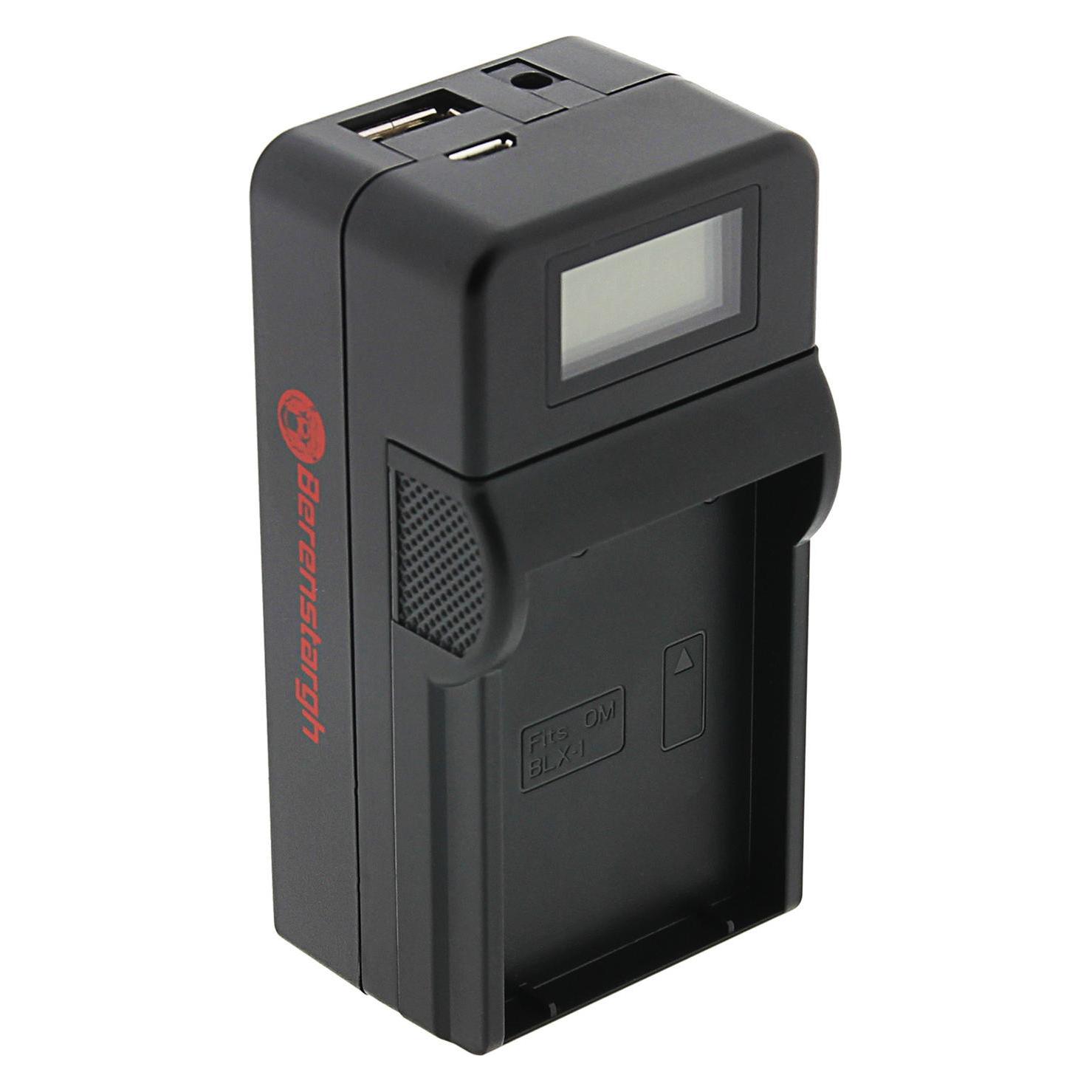 Berenstargh Synchron USB Ladegerät f. Olympus OM-1 BLX-1 (Kamera Akku Ladegerät) (61064057)