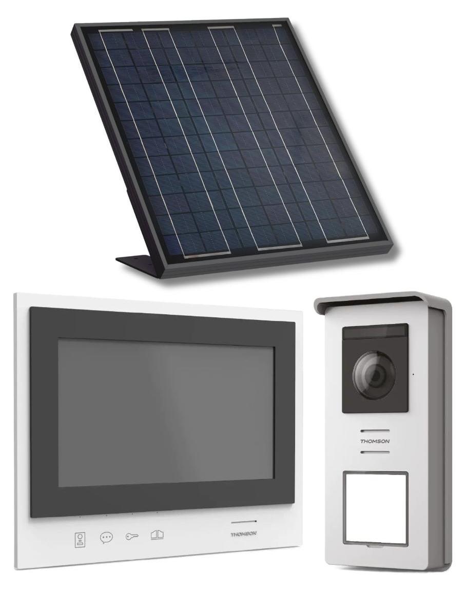 Einfach zu installierendes, kabelloses Solar-Gegensprechanlage mit mobilem Bildschirm - Thomson Air