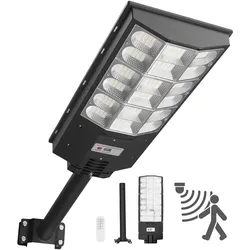 VEVOR Solar-Straßenlaterne 900000 LM, Straßenlampe 12 kW, Solarleuchte mit Dämmerungssensor, LED-Flutlicht mit Bewegungsmelder, IP65, Weitwinkel-Außenbeleuchtung, für Einfahrten & Höfe
