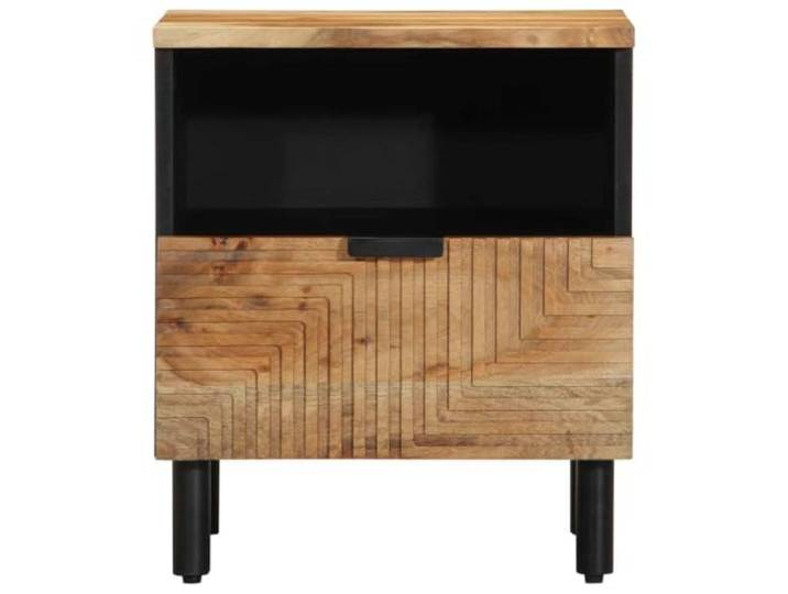 KTHLBRH Nachttisch 40 x 33 x 46 cm aus massivem Akazienholz Regale für Zeitschriften und Bücher, stabile Holzbeine, vielseitig verwendbar als Beistelltisch, einzigartiges Finish