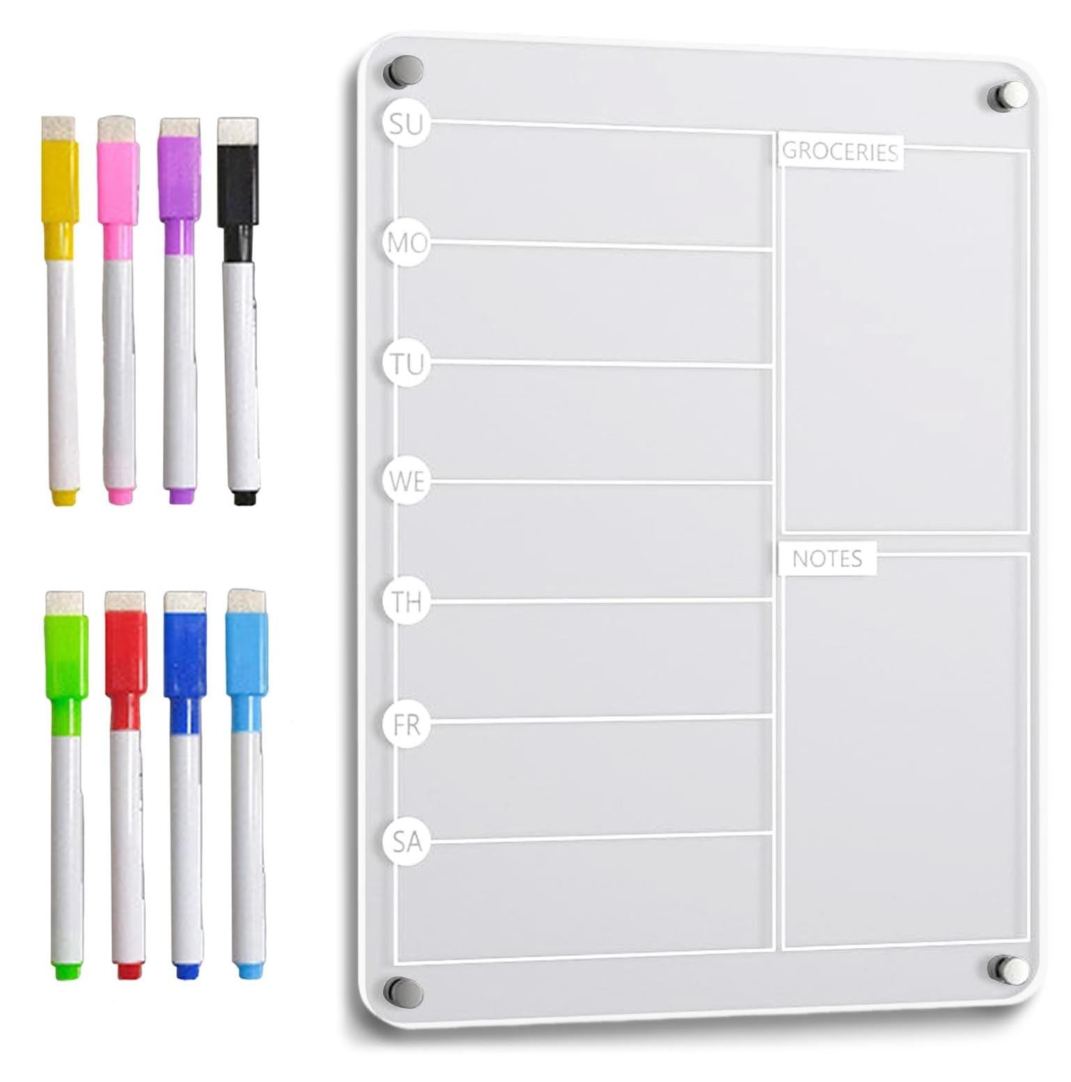 Uitwisbare Acryl Maaltijdplanner voor Koelkast