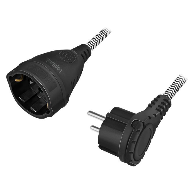 LogiLink Spannungsversorgungs-Verlängerungskabel (3 m, CEE 7/3, CEE 7/7) (LPS104)