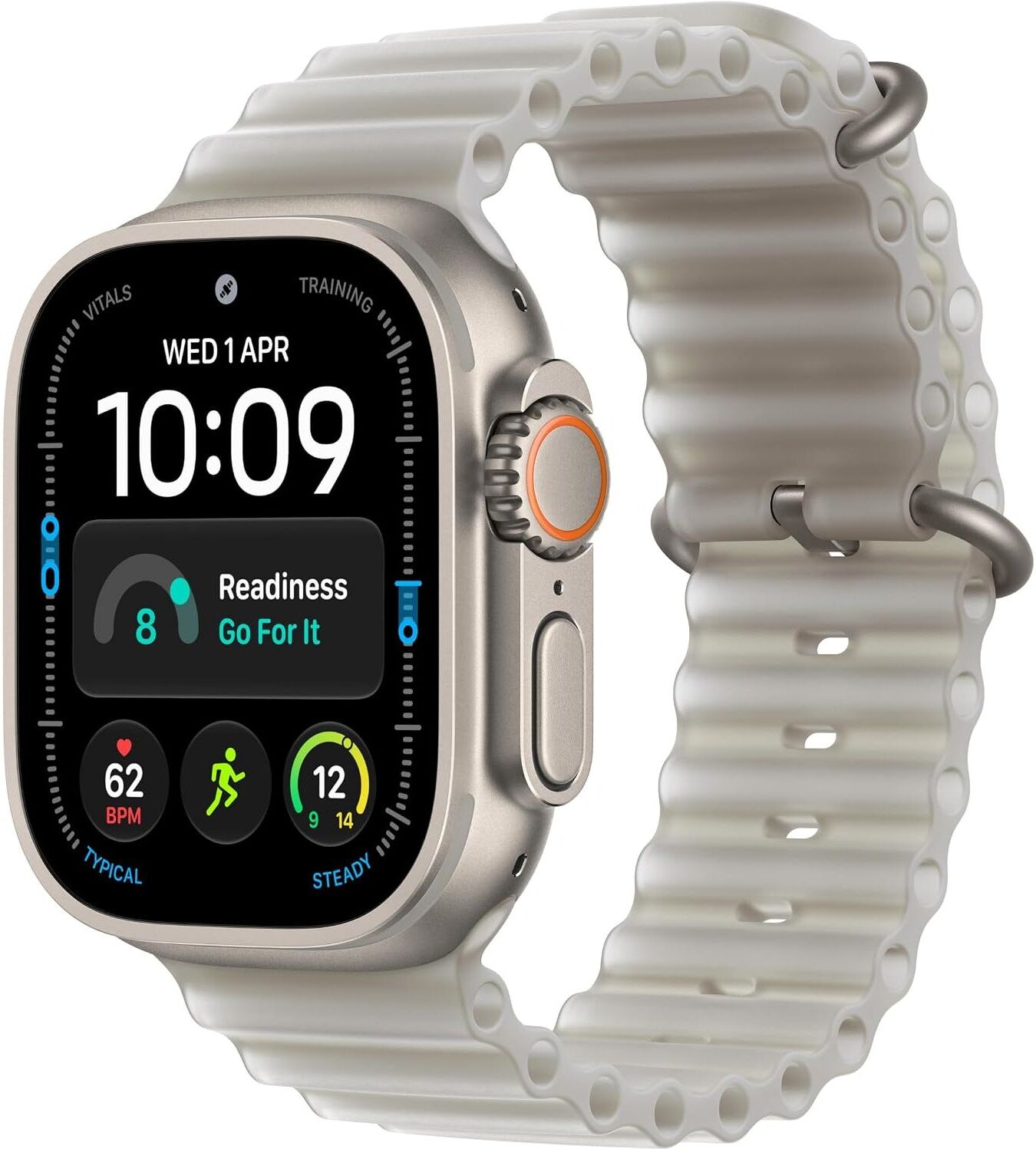 ECLAT Tech Ltd Apple Watch Ultra 4 GPS + Cellular 49mm Natural Titanium with Translucent Grey Ocean Band