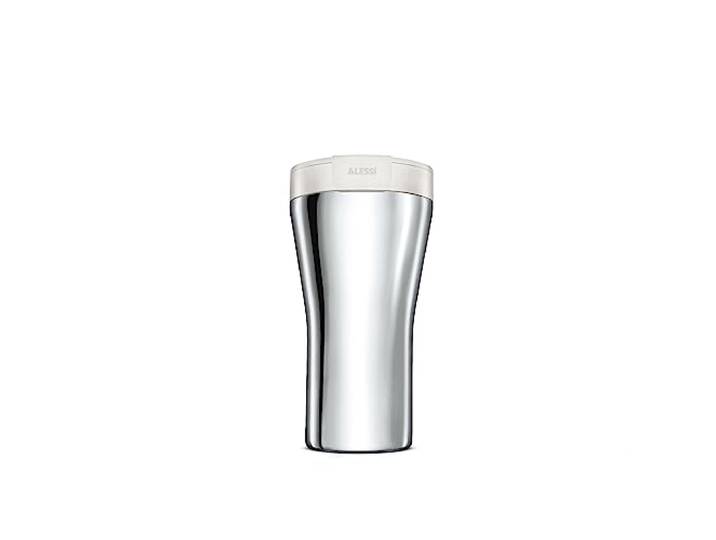 Alessi GIA24 W Travel Mok, roestvrij staal, wit