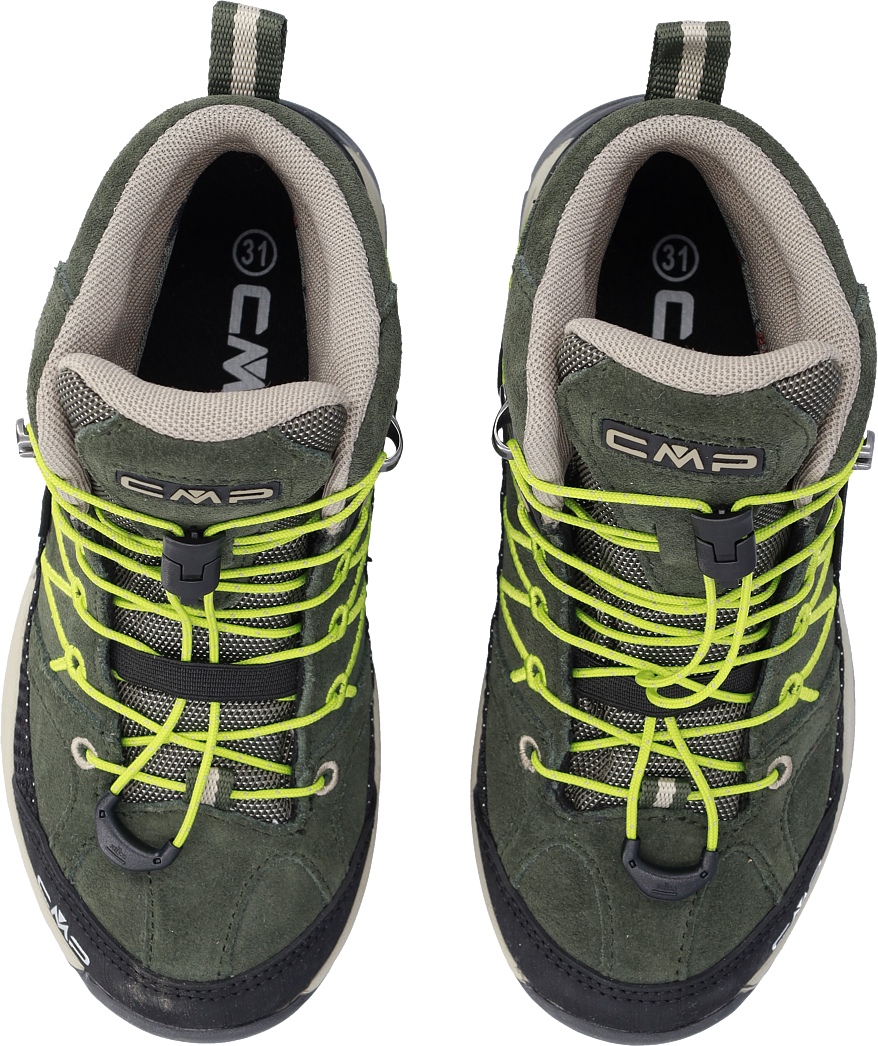 Wanderschuh CMP "KIDS RIGEL MID WP TREKKING SHOES", Kinder, Gr. 30, Synthetik, grün (pine, mela), Leder, Schuhe Wanderschuh, wasserdicht pine, mela 30, Synthetik