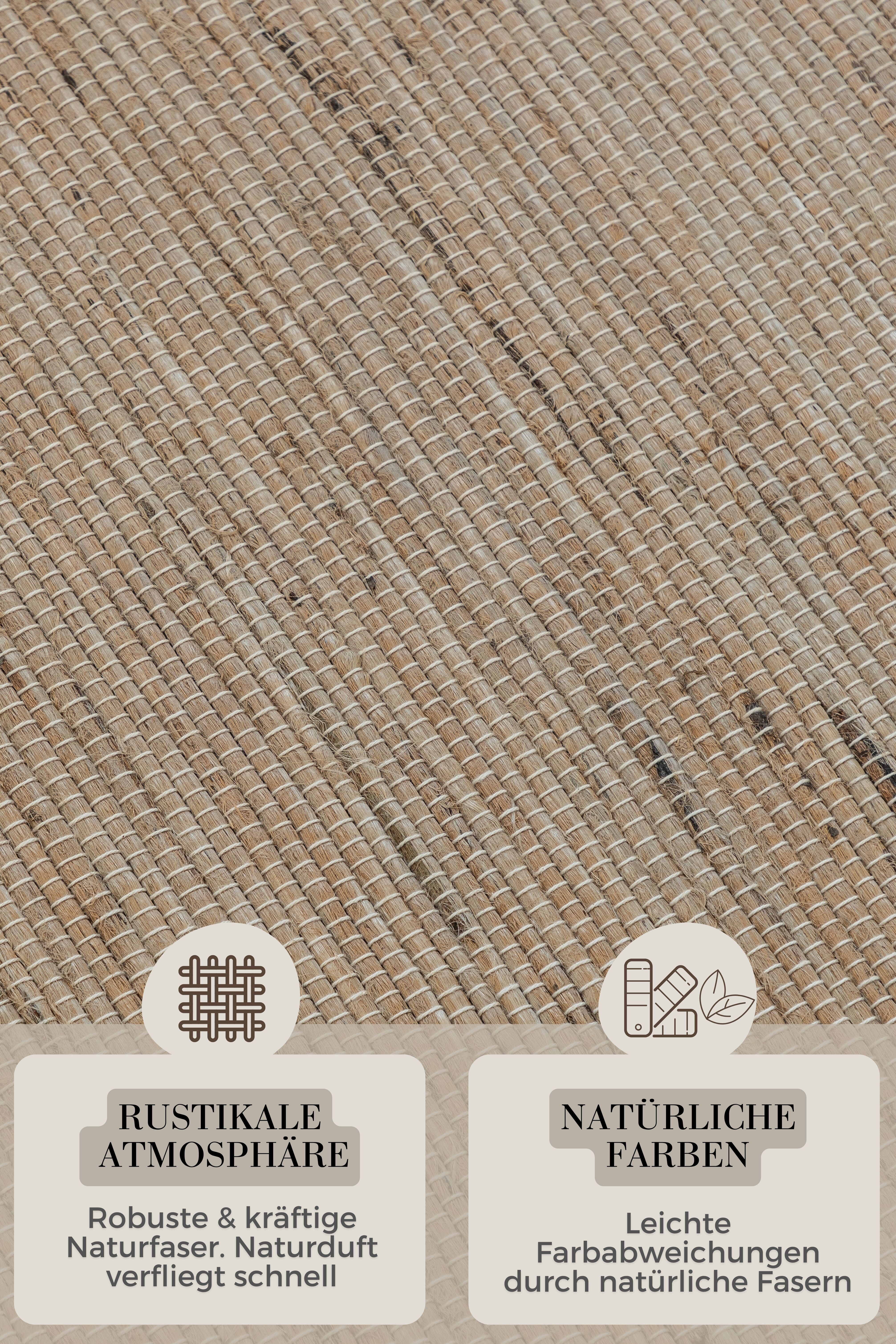 Teppich HANSE HOME "Dhaka Juteteppich", beige, B:80cm H:5mm L:150cm, Jute, Teppiche, Teppich, Läufer, handgewebt, Jute, Wolle, Natur, Wohnzimmer, Flur, Klassisch beige B : 80cm 1 Stk., 5mm, L: 150cm