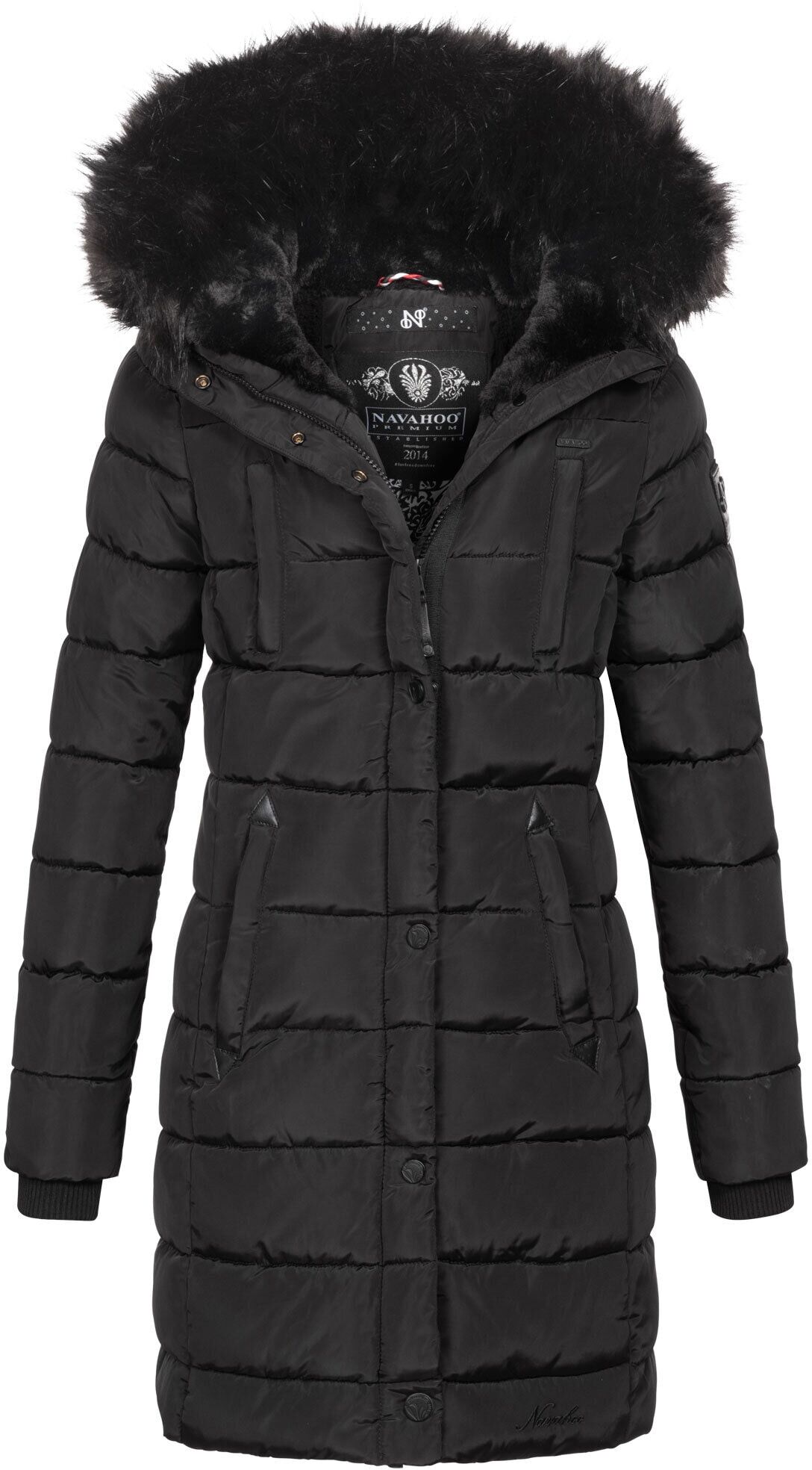 Winterjacke NAVAHOO "Navahoo Lotusblüte Princess Damen Winter Steppjacke B897", Damen, Gr. 36, schwarz, Obermaterial: 100% Polyester PES., Jacken Winterjacke
