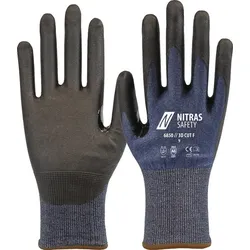 Nitras Schnittschutzhandschuhe 3D CUT F Gr.8 marineblau/schwarz EN ISO 21420,EN 388