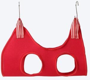 Inspire Select Pet Grooming Hammock Harness Suspended Dog & Cat Nail Trimming & Bathing Support Sling red m