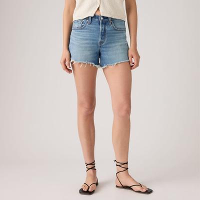 Shorts LEVI'S, Damen, Gr. 30, N-Gr, blau (en masse), Denim/Jeans, Obermaterial: 99% Baumwolle, 1% Elasthan, figurbetont Po-bedeckend, Hosen Shorts, Die Passform schmeichelt kurvigen Figuren