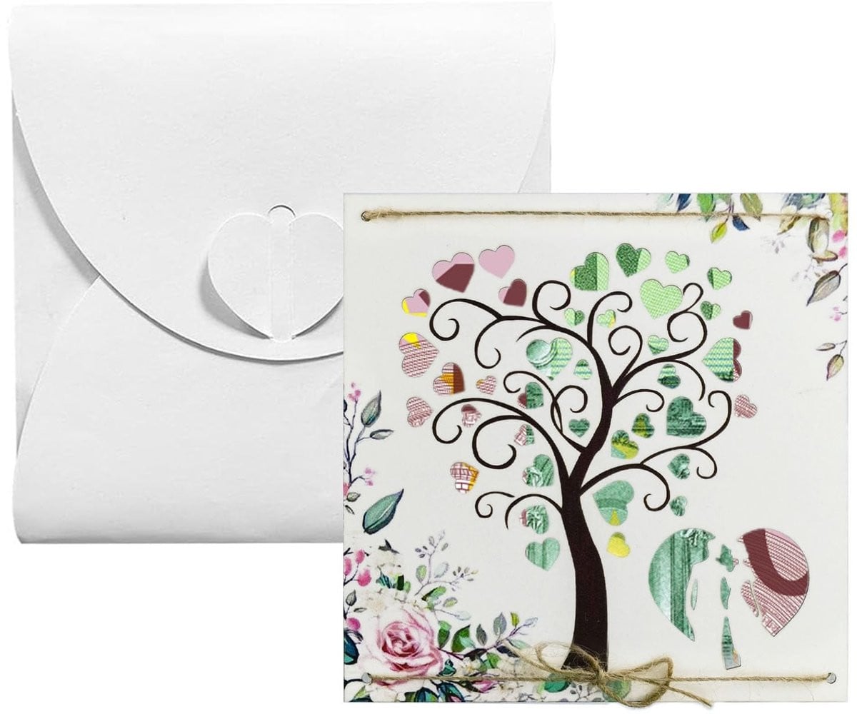 Dailygoods Geldwenskaarten Huwelijk - Hartvormig Design met Envelop