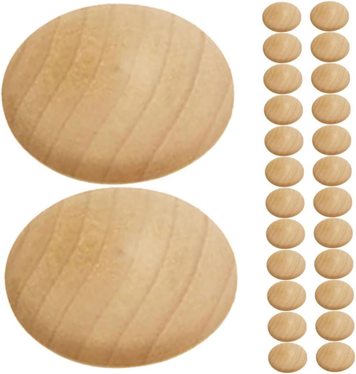 Houten Schroefgat Pluggen Lichtbruin - Decoratieve Hoedjes voor Meubelafwerking - Massief Hout - 2,5 cm