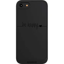 Nivocase Handyhülle für Apple iPhone 8 Hülle NIVOpure Case Schwarz Glück Statement Motiv ohne Hintergrund (Apple iPhone 8), Smartphone Hülle, Schwarz