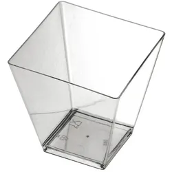 MONOUSO - Mehrweg Fingerfood-Becher aus PS "Rombo" Transparent 95ml (25 Stück)