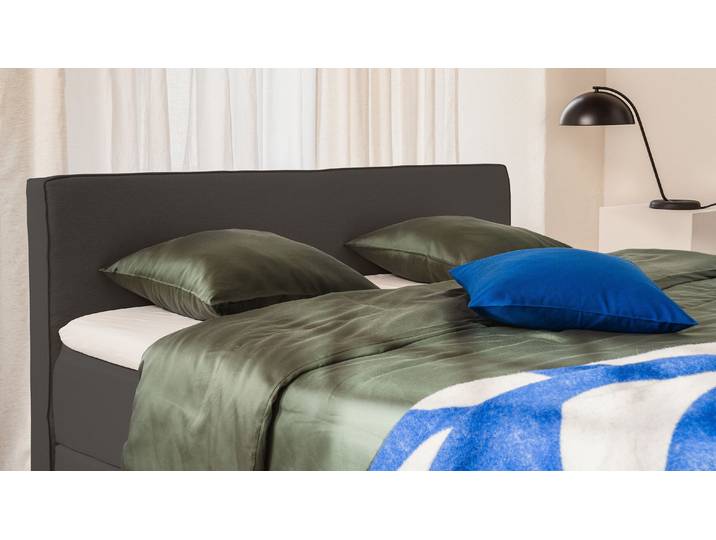 BRUNO Boxspringbett Premium 180x200cm in Schwarz Matratzen-Härtegrad: Links H2 / Rechts H2 mehrfach ausgezeichnet in Design & Qualität