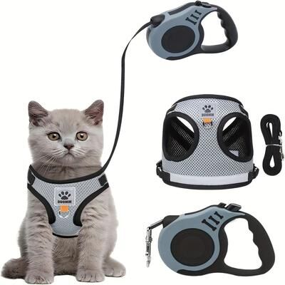 Inspired Living Adjustable Cat Harness And Leash Set For Kittens s
