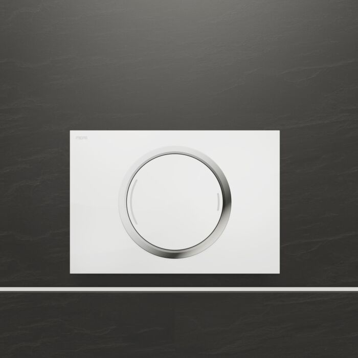 MEPA Zero Betätigungsplatte 421857 Glas weiß, für teileingelassene Montage