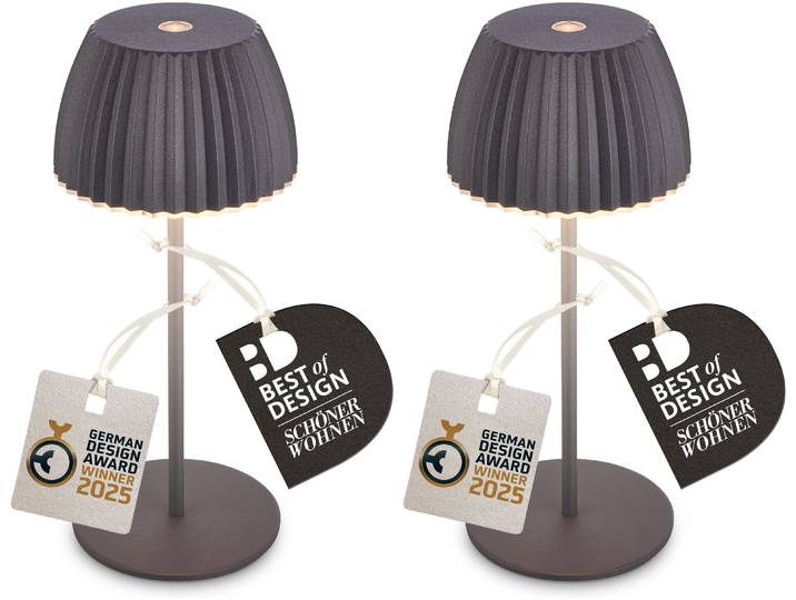 LED Außen-Tischleuchte BRILONER LEUCHTEN RIFFLE 7685025 , grau (anthrazit), Leuchten, LED Außen-Tischleuchte