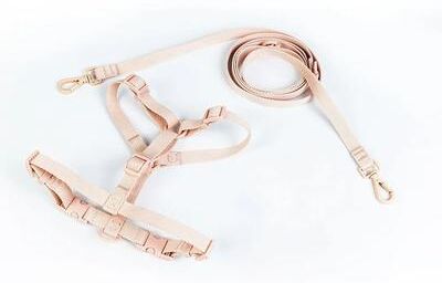 Uplift Essentials Macaron Series Harness & Leash Set Dual Head Adjustable Comfort Vest For Small To Medium Dogs pink l