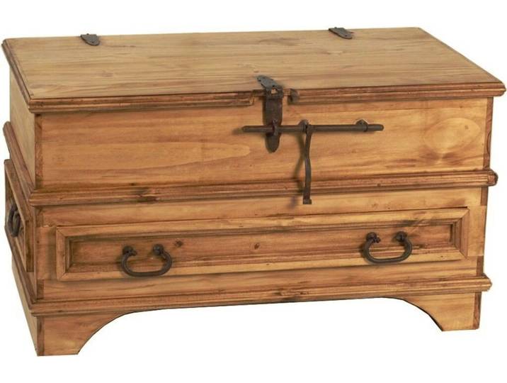 MiaMöbel Mexico Truhe 90cm Massivholz Pinie Landhaus Mexiko Möbel Mexikanisch