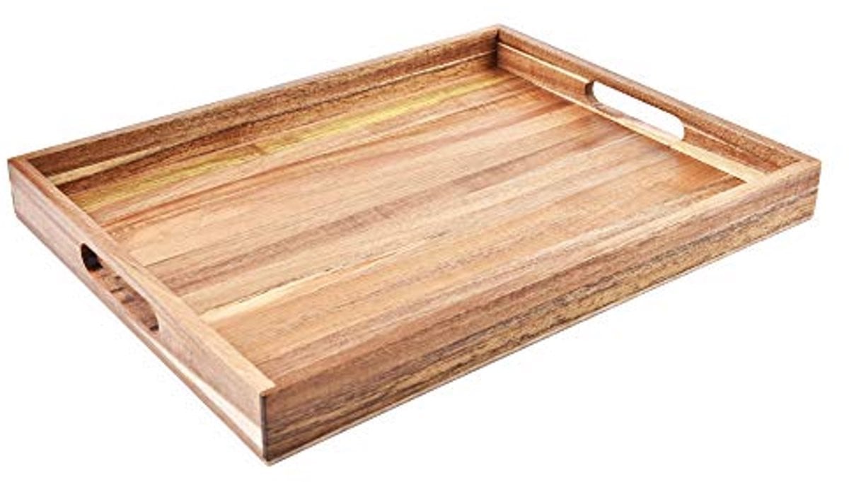 Decoratief Acacia Houten Dienblad met Handgrepen