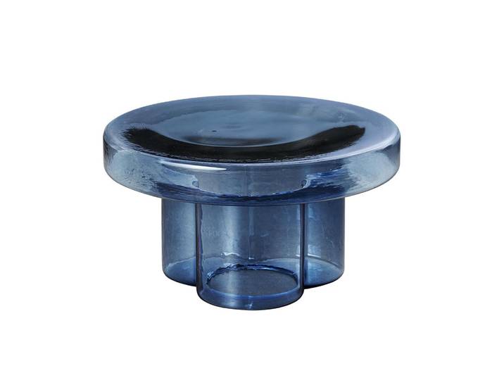 MINIFORMS table basse SODA Ø 55 x H 30 cm (Bleu - verre souflé)