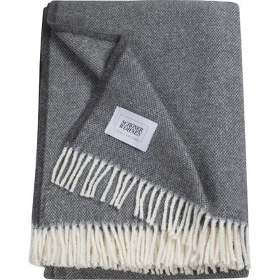Wohndecke "Relax", grau (anthrazit, dunkelgrau, grau), B:140cm L:200cm, Baumwolle, Polyacryl, SCHÖNER WOHNEN-KOLLEKTION, Wohndecken, Wohndecke, mit Fransen, Kuscheldecke
